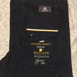 Men’s size 38 red ape denim jeans